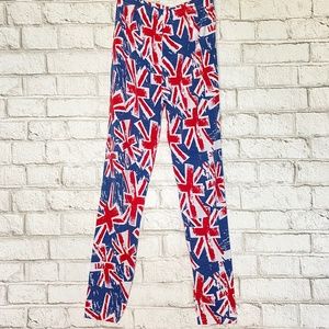 British Print Leggings Size Small